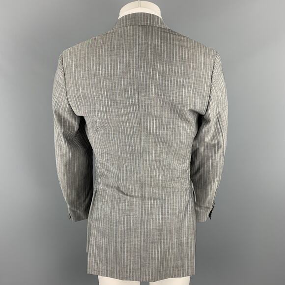 ETRO Size 38 Regular Gray Stripe Wool / Mohair Notch Lapel Suit - Picture 4 of 10